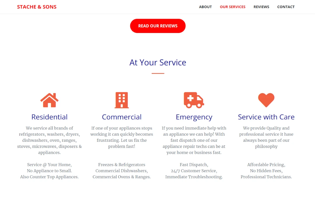 Stache Appliance Site